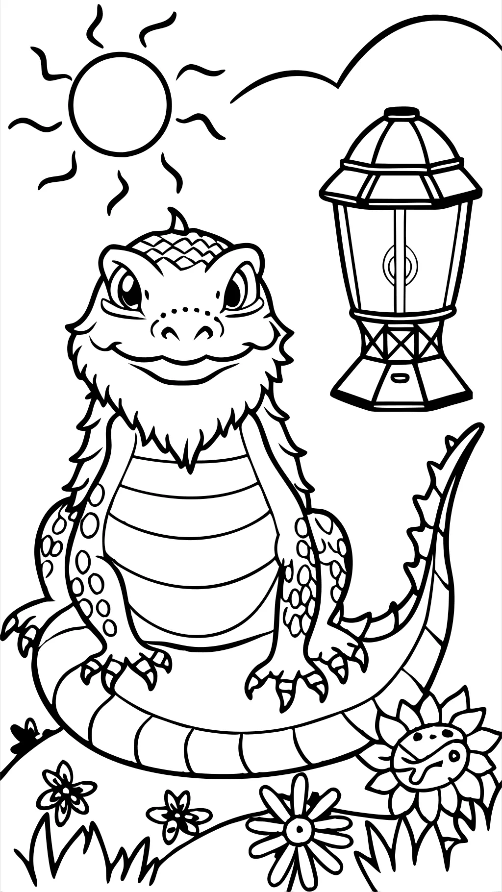 coloriages de dragon barbu